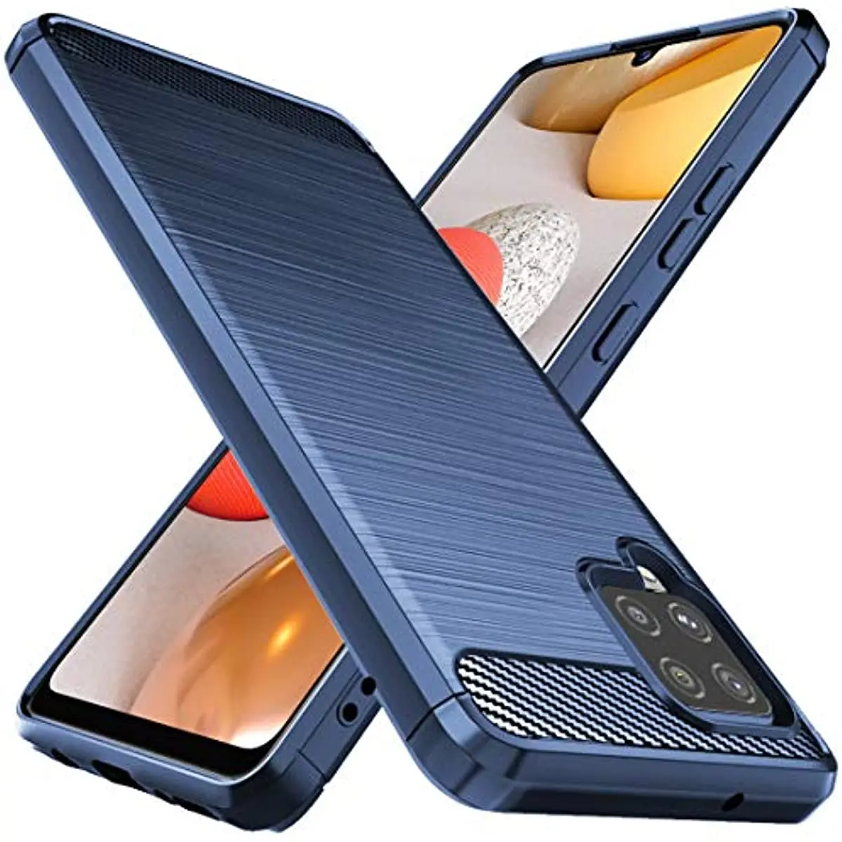 

TPU Brushed Case for Samsung Galaxy A42 A22 A12 A32 A52 A72 A82 5G A02 M02 Soft Silicon with Texture Carbon Fiber Design Cover