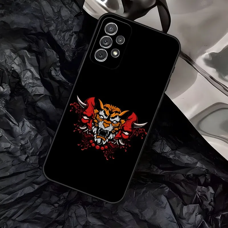 Japan Samurai Oni Mask Tiger Lion Phone Case For Samsung Note Galaxy 20 10 Pro Plus Ultra M20 M31 M14 M10 J7 J6 Prime Back Cover images - 6