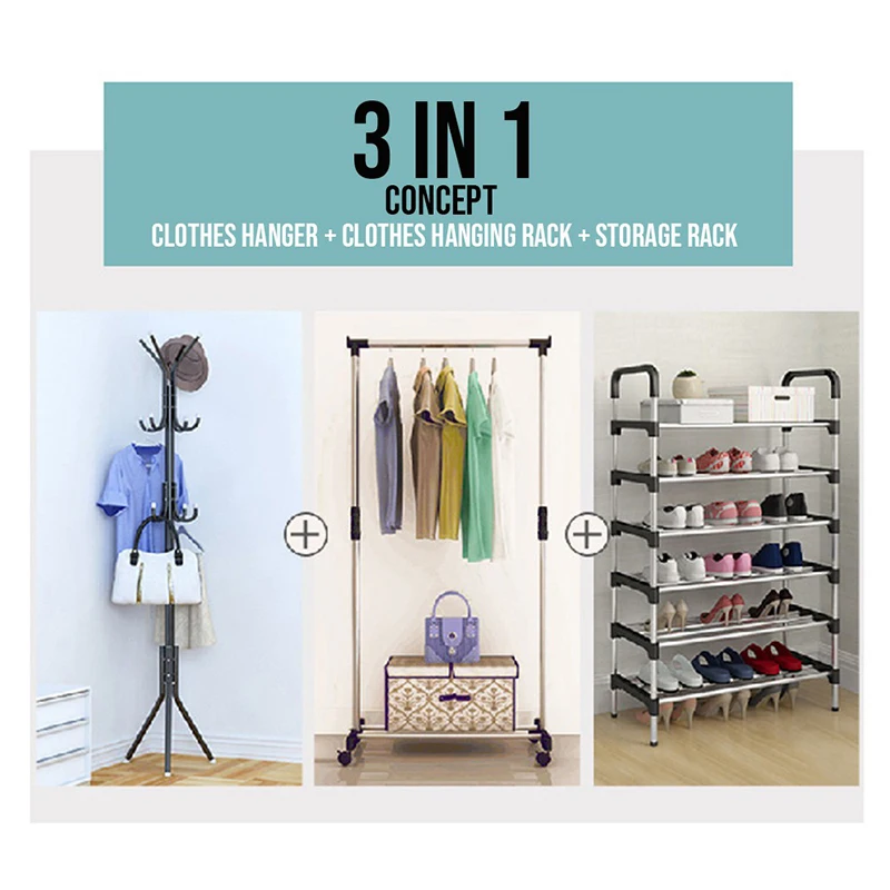 Съемная Вешалка для одежды напольная вешалка шкаф хранения сушилка полки