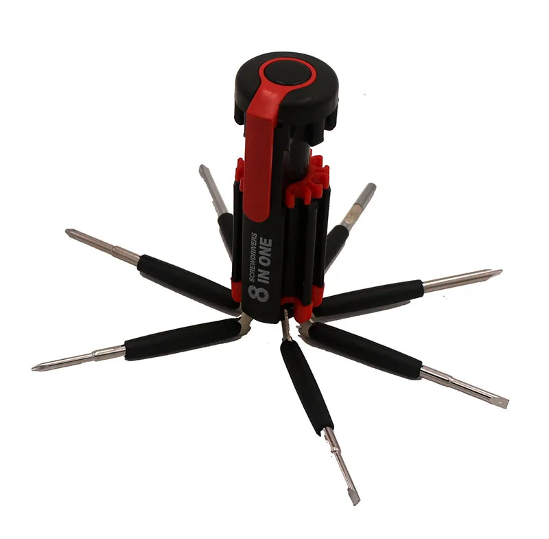 8 In 1 Precision Bit Multifunctional Compact Portable Family Screwdriver Mechanic Hand Tool Set With LED