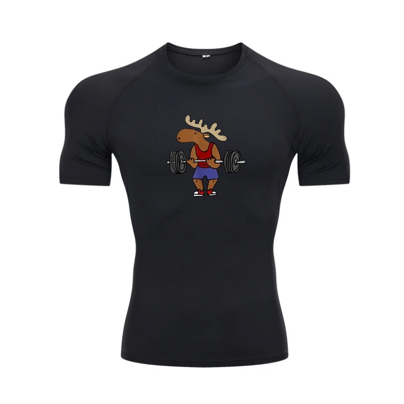 

Смешная футболка SmileteesSports с изображением лося, тяжелых весов, забавные подарочные топы, хлопковые футболки для мужчин, дизайн