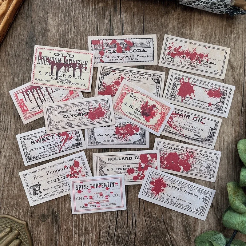 

16 шт. темные ужасные наклейки, винтажные этикетки, наклейки, нежелательный журнал, коллаж, сделай сам, скрапбукинг, дневник, записываемые декоративные наклейки