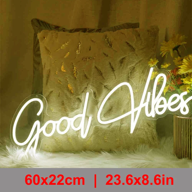 Good Vibes Only Neon Light LED INS Custom Sign Lamp Letter Logo DIY Flexible for Living Room Wedding Party Wall Decoration |