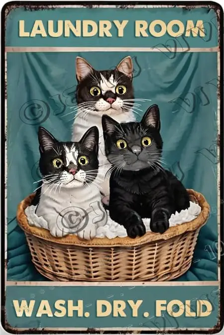 Lundry Room Wsh Dry Cts Retro Tn Sgn Funny Ct для Wshroom Gfts Lovers Frmhouse Ktchen Vntge Metl Sgns Plq