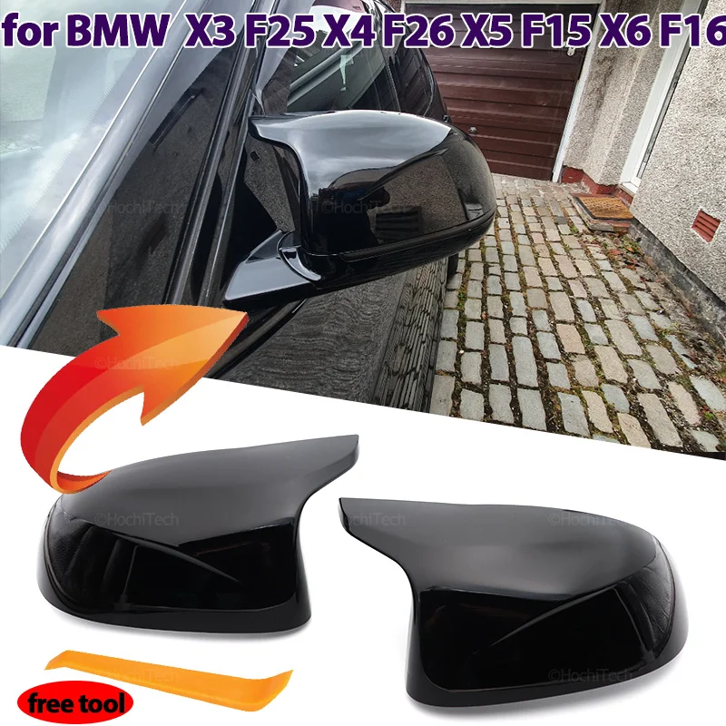 

Replacement Rearview Side Mirror Covers Cap For BMW F25 X3 F26 X4 F15 X5 F16 X6 2014-2018 M style Carbon Fiber Black