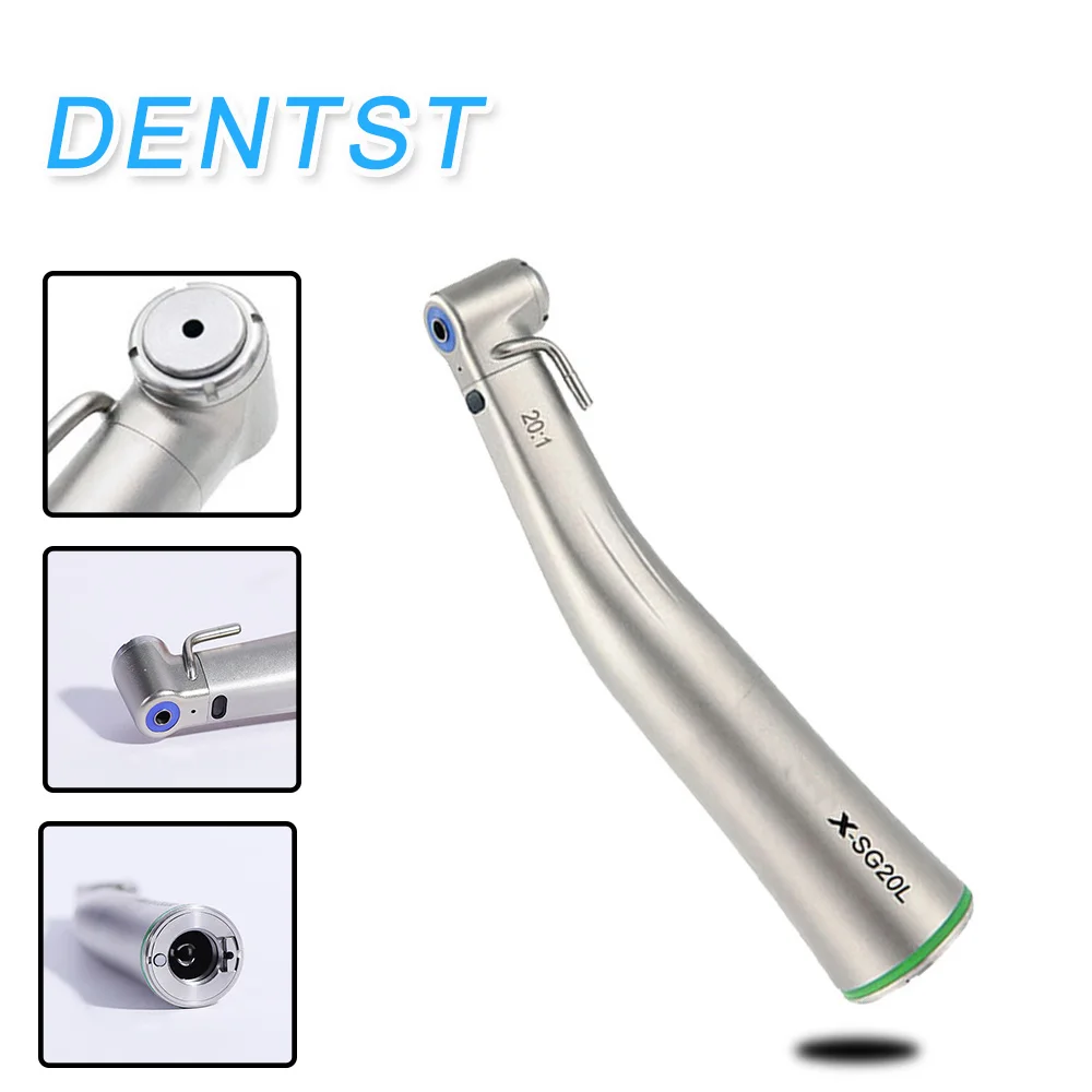 

Low Speed Push Button Dental Contra Angle 1:5 X95L High Speed Handpiece Ratio Fiber increasing Green Ring Air Turbine Angled