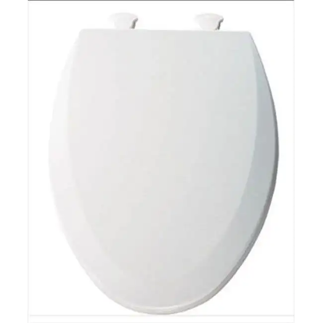 

Elongated Enameled Wood Toilet Seat Silver Removes for Cleaning