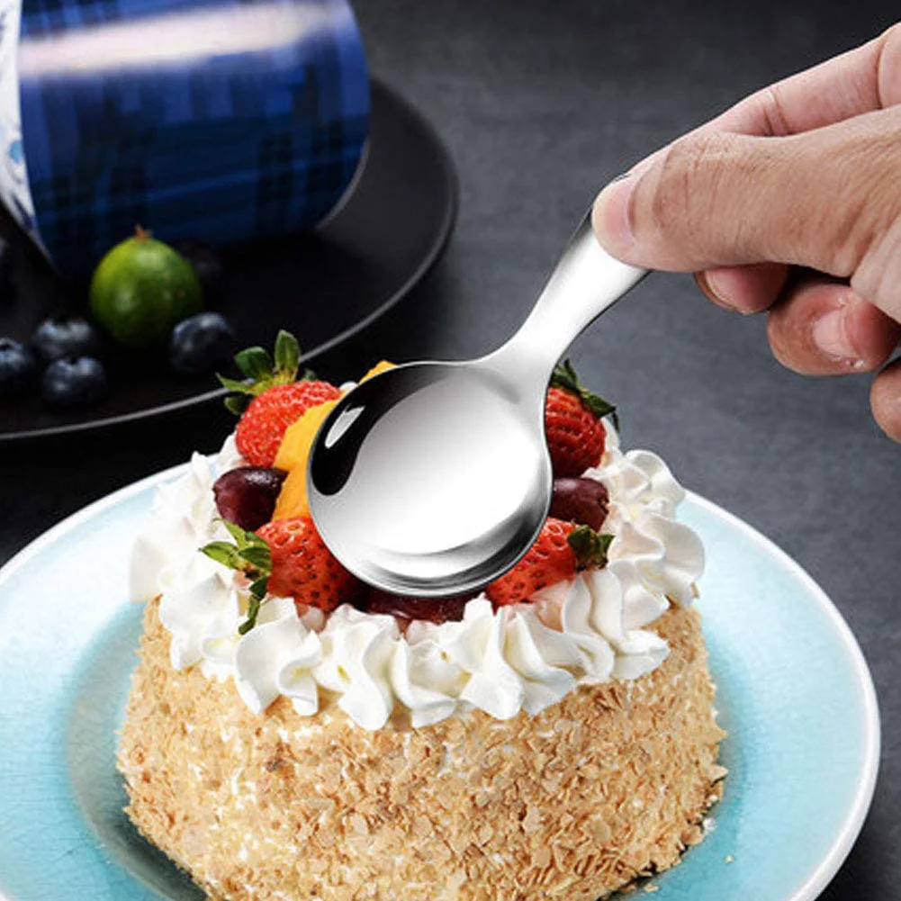 

6 Pcs Stainless Steel Short Handle Spoons Mini Salt Spoons Condiments Spoon Dessert Spoon Tea Coffee Spoons,Silver