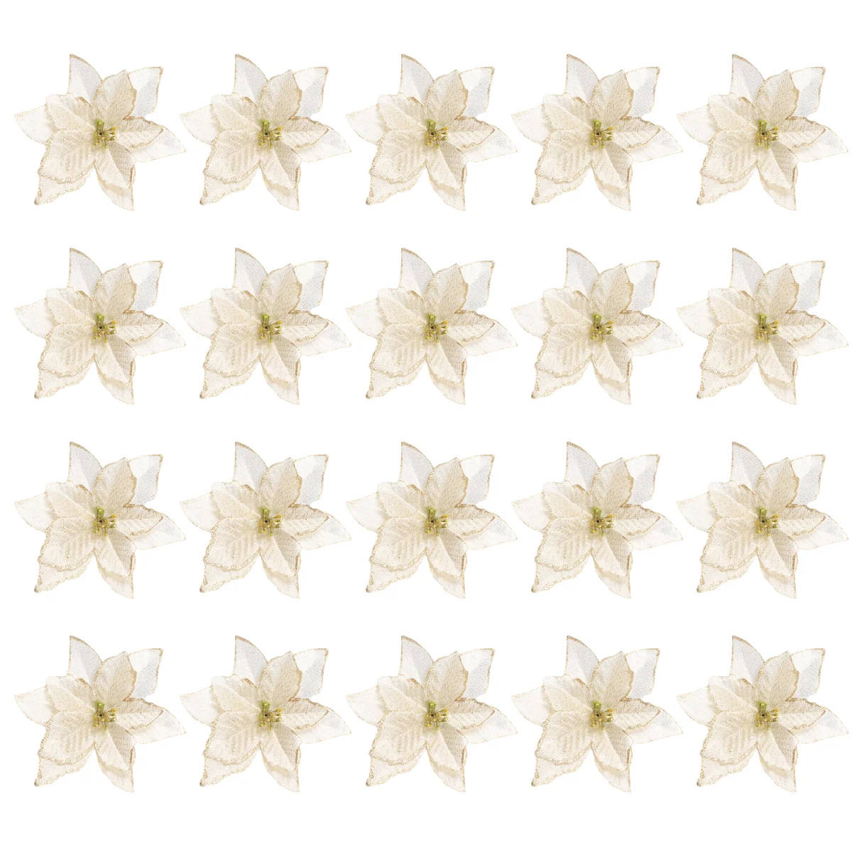 

20PCS Cloth Flower Poinsettia Christmas Decor Christmas Poinsettia Decoration Diy Garland Flower Poinsettia Wreath
