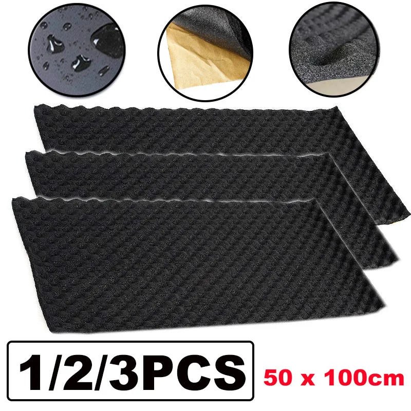 

1/2/3 шт. 50x100 см 20 мм утолщенный автомобильный звуконепроницаемый пенопластовый коврик шумоизоляционный коврик звукопоглощающий горячий амо...