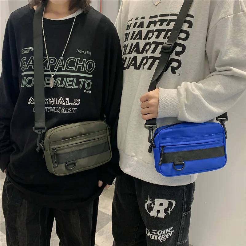 

Casual Men Crossbody Bags Summer New Fashion Solid Color Unisex Shoulder Bag High Quality Nylon Messenger Bag Dropshipping
