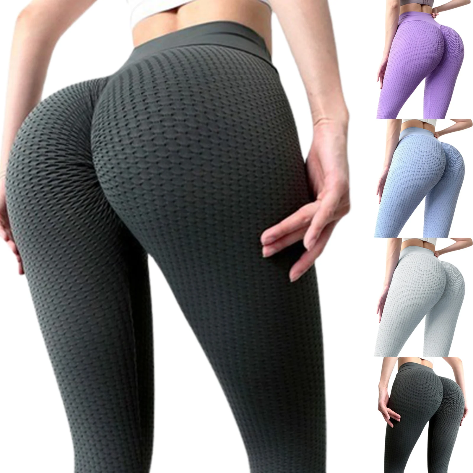 

Hip-Lifting Ladies Honeycomb Fitness Pants Elastic Sports Pants Leggings Peach-Hip Running Training High-waist Yoga Pants