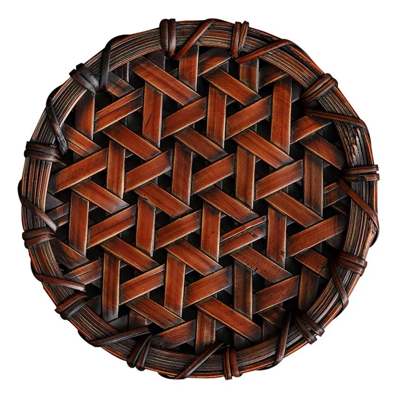 

Handmade Bamboo Woven Bamboo Pot Mat Coaster Seiko Bamboo Woven Insulation Pot Mat Purple Sand Pot Holder