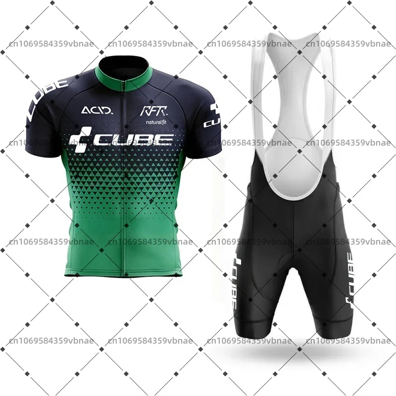 Фото Веломайка Cube Team для мужчин, летняя, дышащая, быстросохнущая, спортивная, с шортами на лямках и подкладкой №3