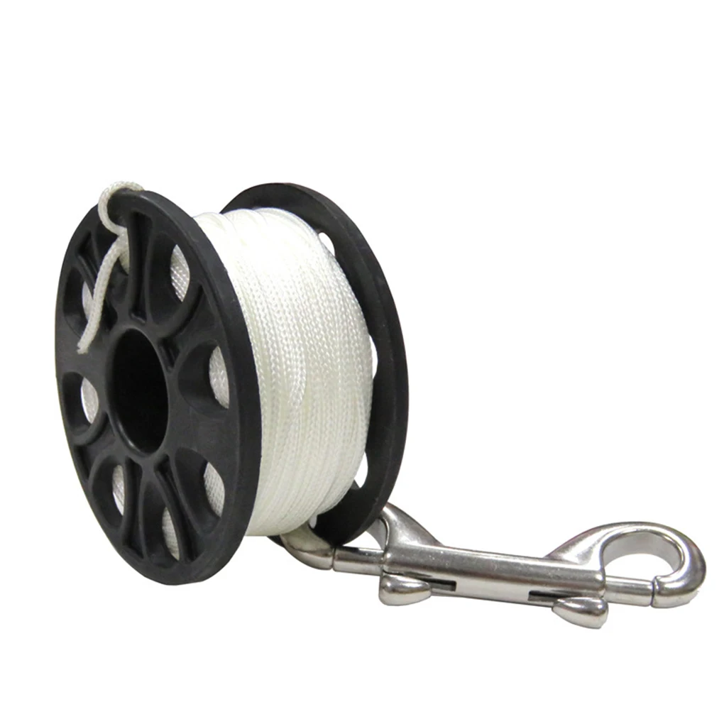 

Finger Reel Stainless Steel Dive Reels Reusable Diving Snorkeling Outdoor Household Accessories White line 30m（loop）