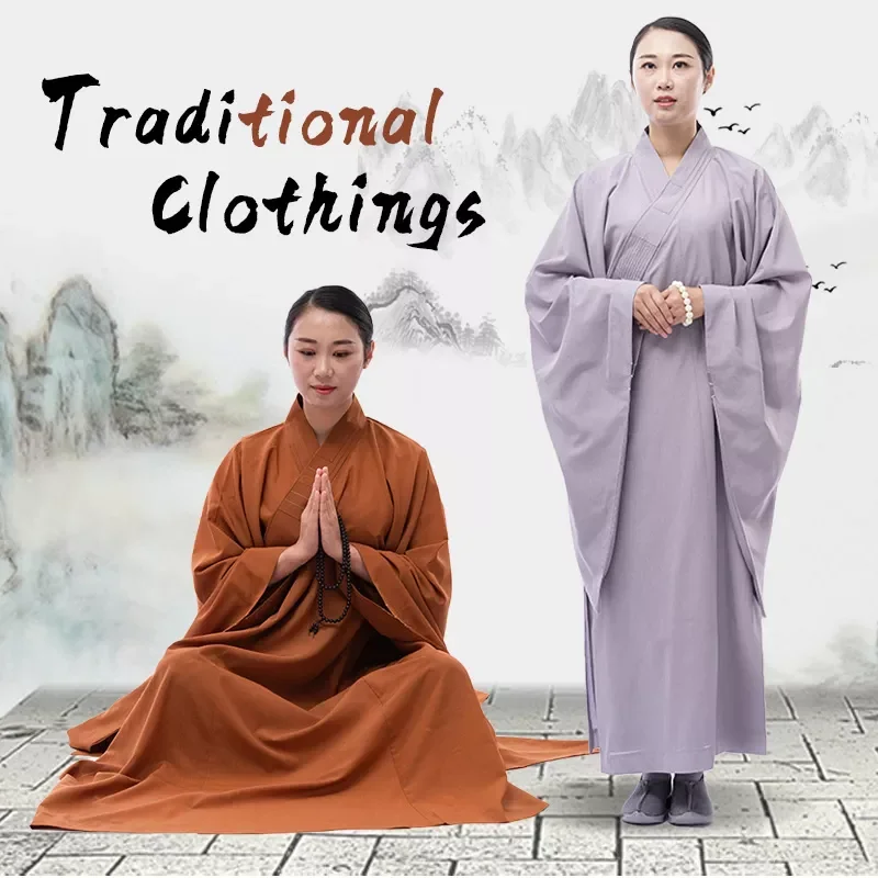 

Zen Shaolin Hanfu Oriental Chinese Traditional Monk Costume Buddhist Clothing Monk Robe Taoism Tibetan Clothes