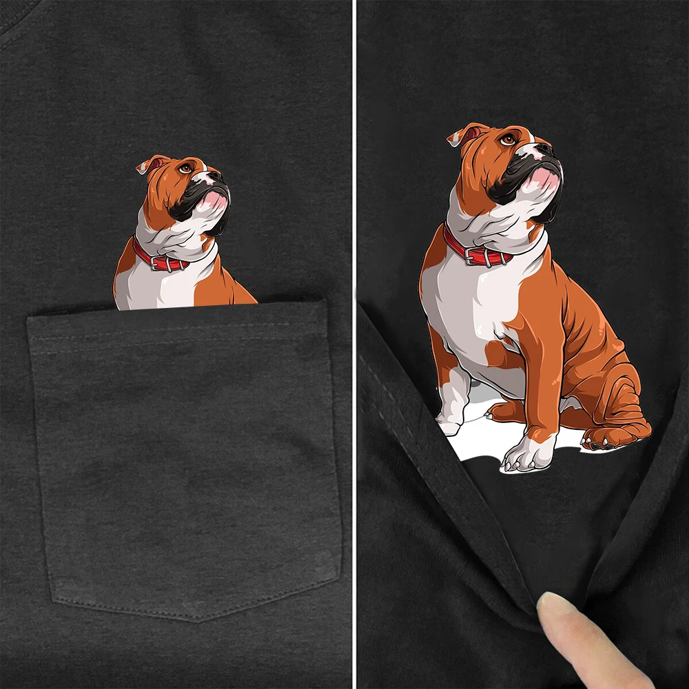 

CLOOCL Fashion Brand Cotton T-shirts Animal Dog Pitbull Pocket Tees Summer Hip Hop Tops Graphic Tee Woman Tshirts