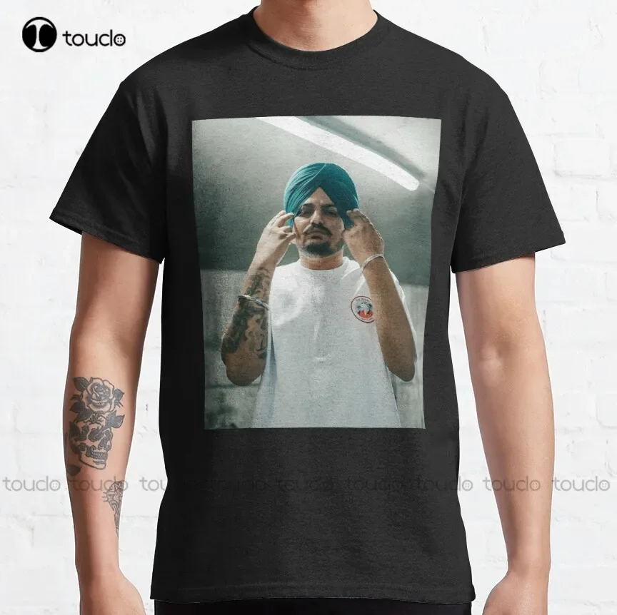 Sidhu Moose Wala Poster Classic T-Shirt Red Shirts Cotton Outdoor Simple Vintag Casual Tee Make Your Design Xs-5Xl Unisex