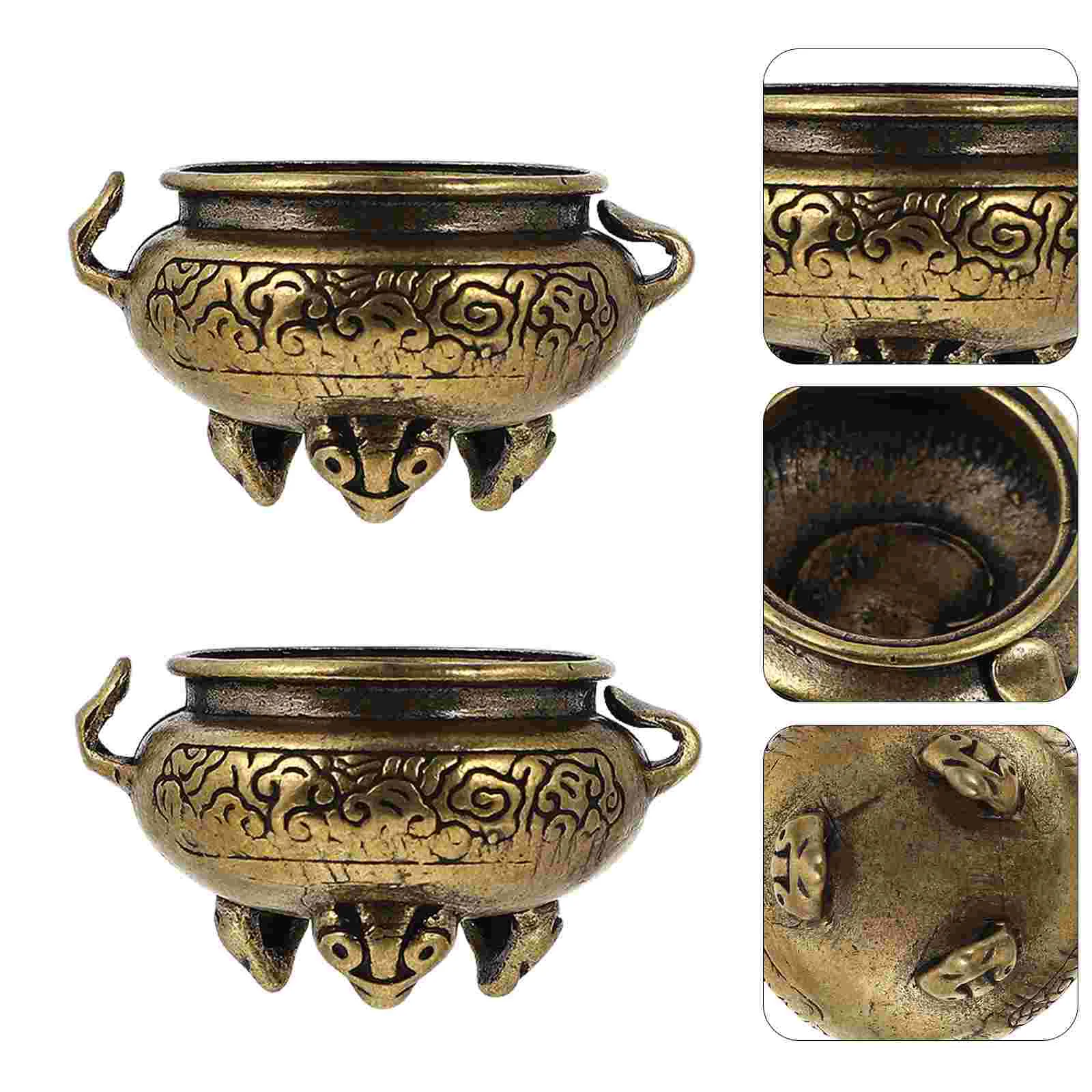

Burnercenser Cone Tripod Decor Ornament Aromabrass Home Statue Aromatherapy Lotus Bowls Smallcopper Catcher Ash Offering Holder