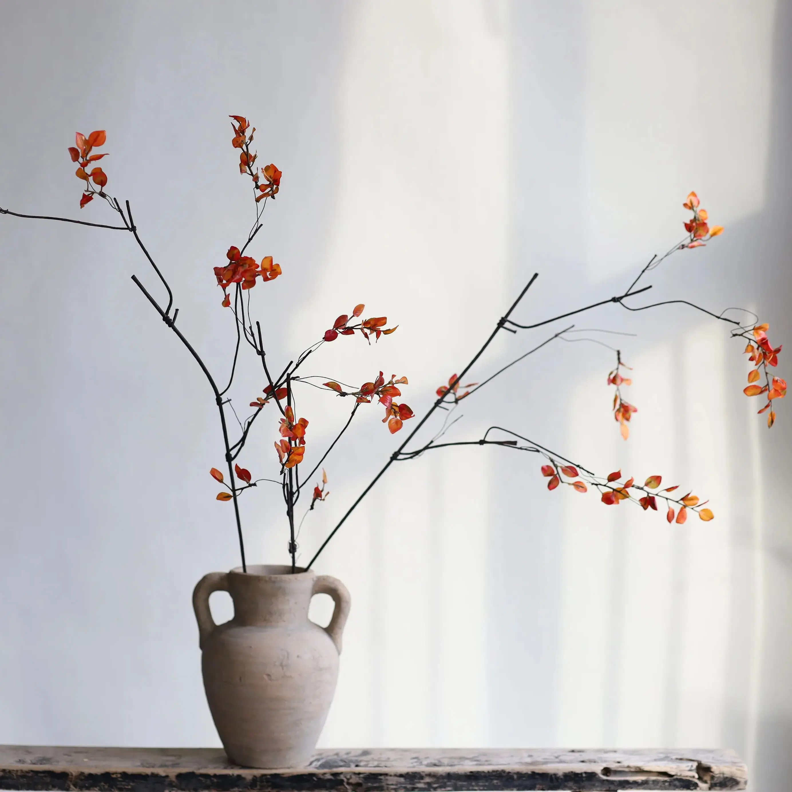 Искусственные оранжевые листья 39 дюймов декоративный стебель растений в