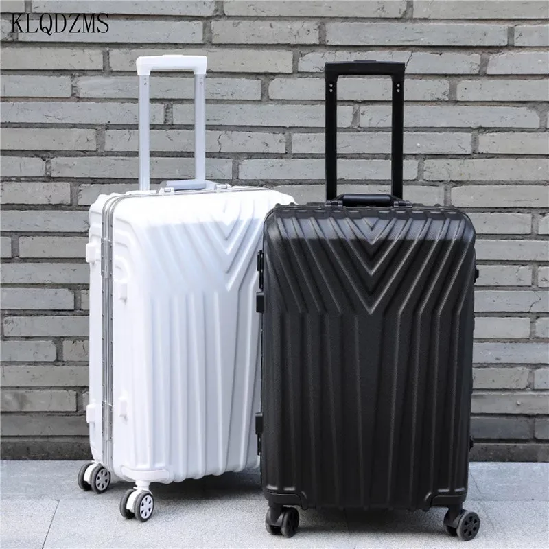 KLQDZMS Trolley Case Aluminum Frame Luggage Strong And Durable Female Universal Wheel Suitcase 24 Inch Thickened Password Box