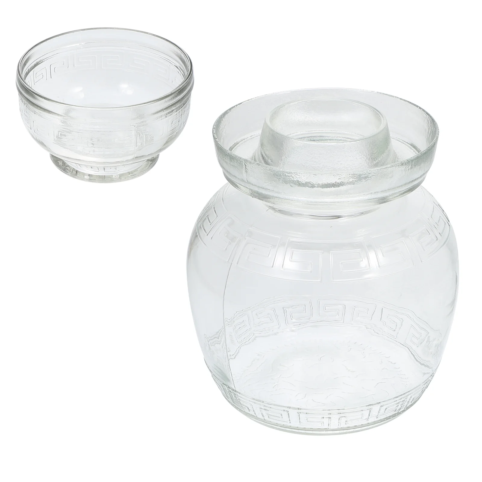 

Traditional Glass Fermenting Jar Glass Food Container Kimchi Jar for Kitchen