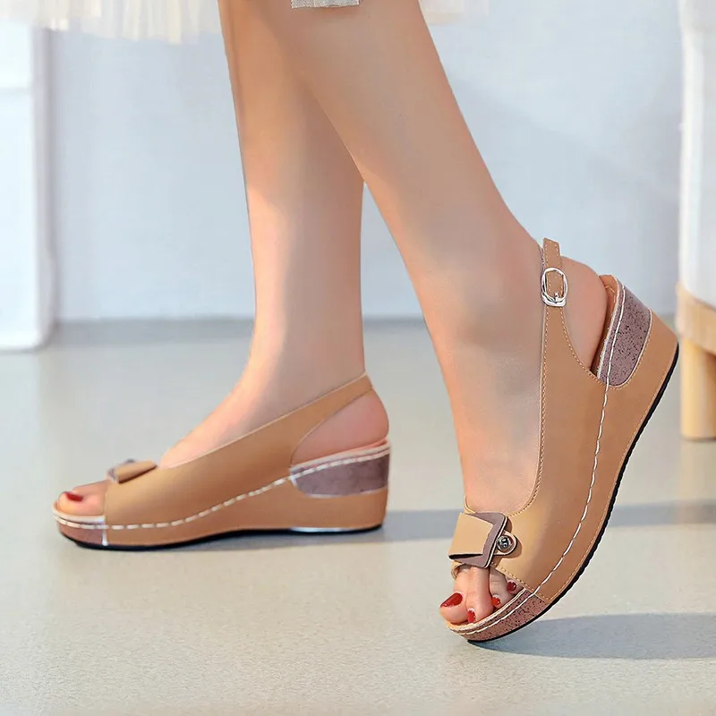Women Sandals Summer Size 35-43 Heels Sandalias Mujer Casual Elegant Wedges Shoes For Women Footwear Ladies Sandals