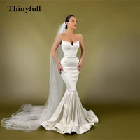 thinyfull simple mermaid long wedding dresses beach boho mariage gowns sweetheart bow bride bridal princess party gowns vestido