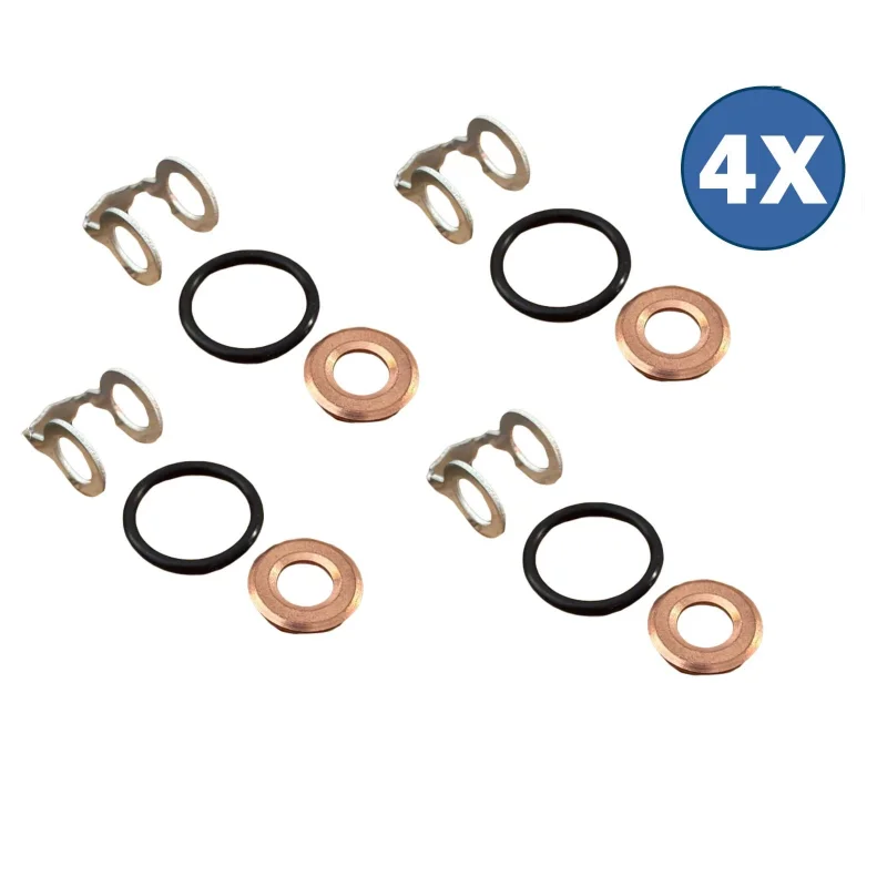Комплект уплотнителей дизельных форсунок для Toyota Auris, Corolla, RAV4, Hilux, Land Cruiser, 2.0, 2.2, 3.0 л, набор прокладок форсунок, замена (art.: 3920db01eb17e) - 3920db01eb17e