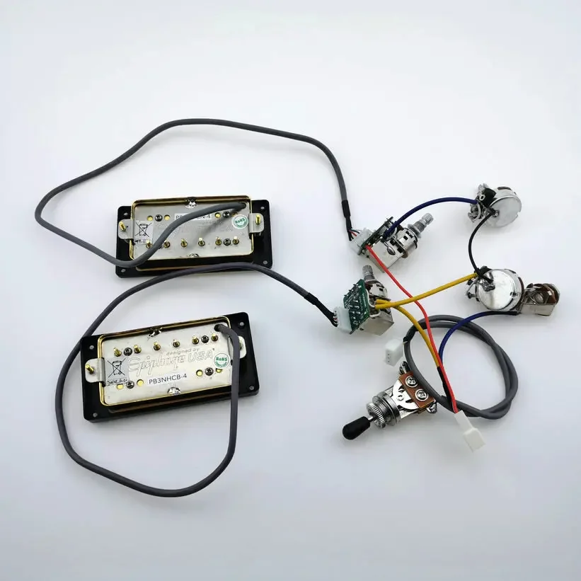 Humbucker Pickups с жгутом проводки Pro серебряная крышка 1 комплект LP Standard ProBucker N и B Alnico