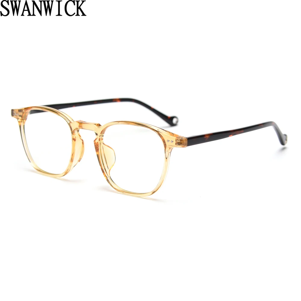 

Swanwick TR90 квадратная Ретро оправа для очков мужские Оптические прозрачные линзы в Корейском стиле женские очки Украшение Женские ацетатно-зе...