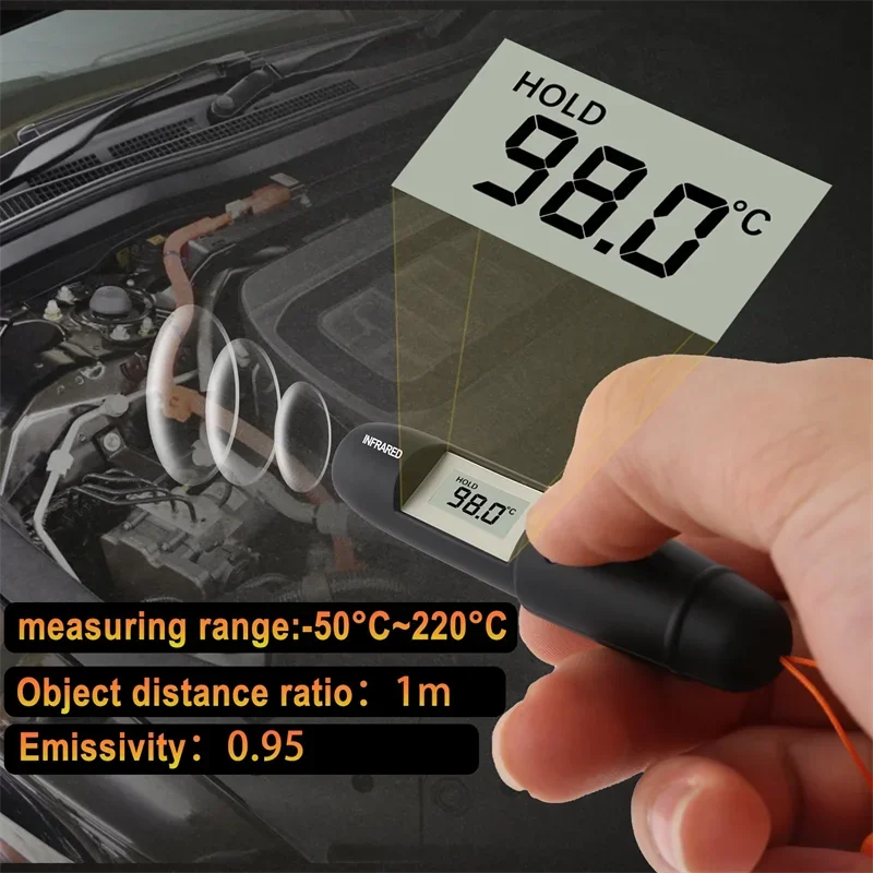 DT8220 Мини-инфракрасный сенсорный термометр, цифровой пистолет-ручка, термобесконтактный ручной лазерный пирометр, гигрометр, ИК-измеритель температуры (art.: 3920c8cf30db0) - 3920c8cf30db0