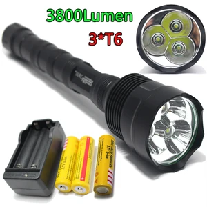 LED Flashlight High CREE XM-L 3T6 Power 3800Lumen 5 Mode Torch Lamp Light Super Bright led light for Camping Hunting fishing
