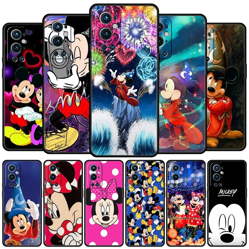 

Чехол с рисунком Микки для OnePlus 8T 9 7 8 10 Nord 2 N10 чехол с рисунком Минни Маус N100 CE N200 9R 7T Pro Z, Черный силиконовый мягкий чехол для телефона