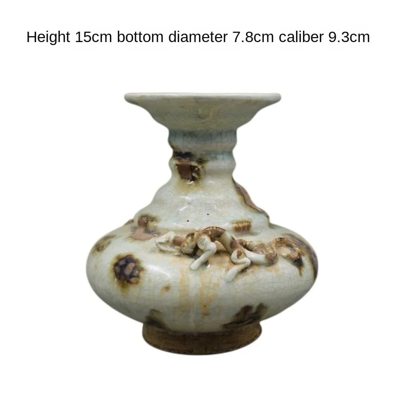

Song Dynasty Hutian Kiln Open Piece Carved Vases All hand-made Old Goods Old Folk Collection Antique Porcelain Decoration Pieces