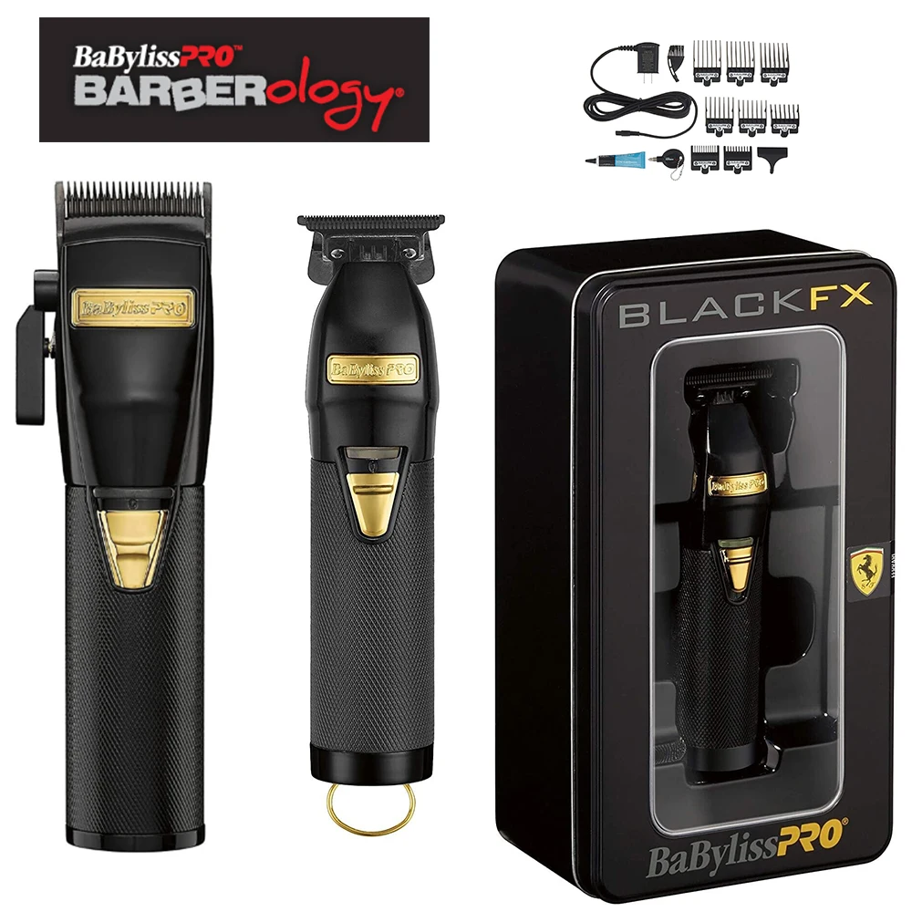 BaBylissPRO BLACKFX Metal Collection Clipper/ Outlining Trimmer Barberology Graphite Fade FX870BN FX787BN Metal Ferrari Model