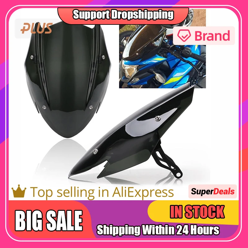 

Лобовое стекло с кронштейном аксессуары для мотоциклов для Suzuk-i Gsxs750 17-19 автомобильные аксессуары Прямая поставка