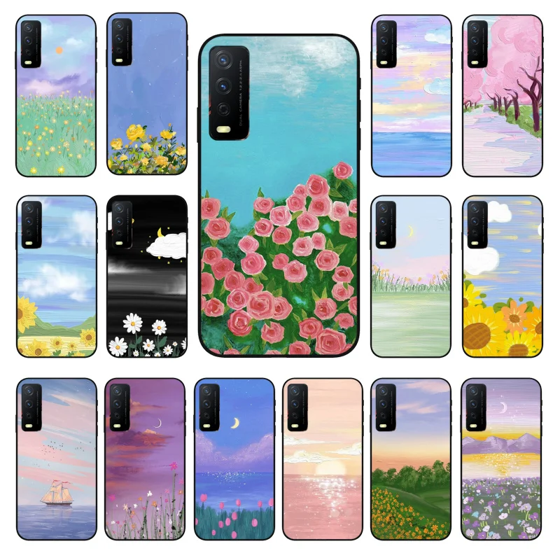 

Oil Painting Flowers Sceneary Phone Case For VIVO Y31 Y21 Y70 Y21S Y20 Y72 1907 Y12 Y11S Y53S Y33S Y55 Y76 Y51 Y15S Y01 Funda