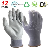 nmshield eco friendly top protection hand work glove ce approved pu coated nylon palm fit for work and handling en388 4131x