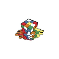 creative new toy rubiks cube fashionable creative cartoon brooch lovely enamel badge clothing accessories