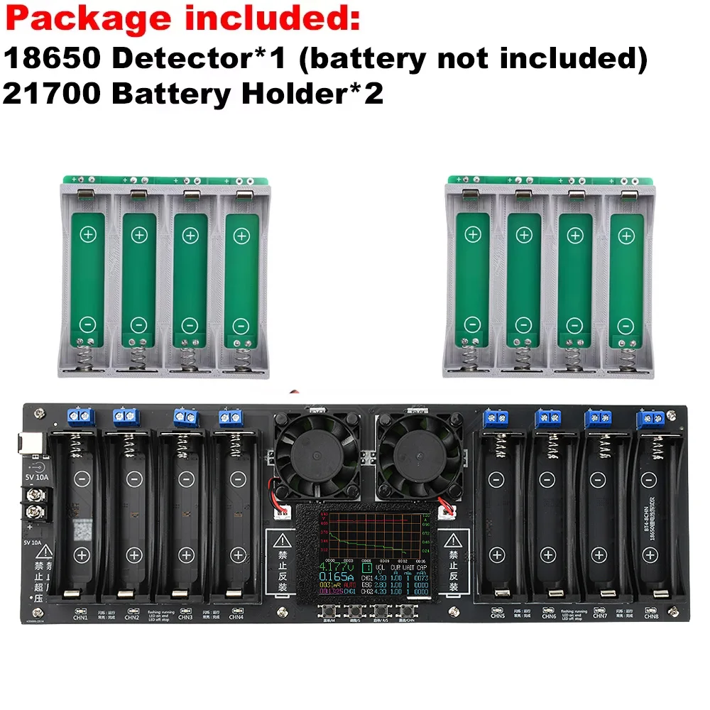 

Gaqqee 8-канальный тестер аккумуляторов 21700 18650