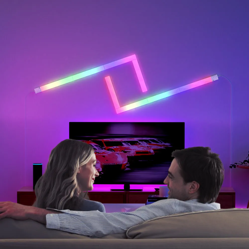 Фото Banqcn сращивание Wi-Fi музыкальная светодиодная лента DIY RGB красочная игровая комната умная атмосфера домашняя панель световая панель №1