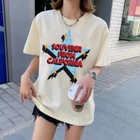 spring summer star round neck short sleeve t shirt women tops casual loose tshirt graphic t shirts high quality luxury brands