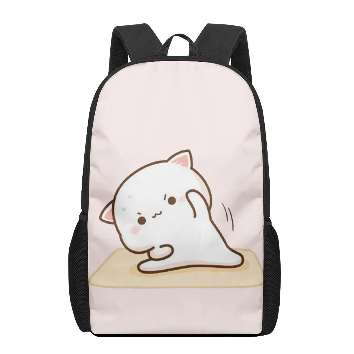 Peach Cat Cartoon cute 3D Pattern School Bag for Children Girls Boys Casual Book Bags Kids Backpack Boys Girls Schoolbags Bagpac