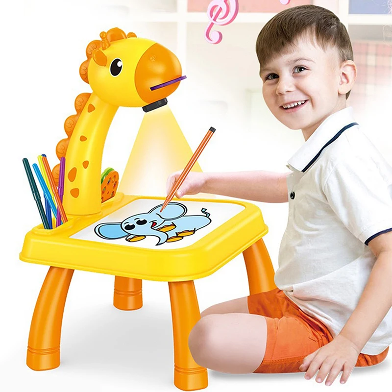 

Interactive LED Projector Drawing Table for Children -Table Light Toy Educational Learning Toy with Painting Board