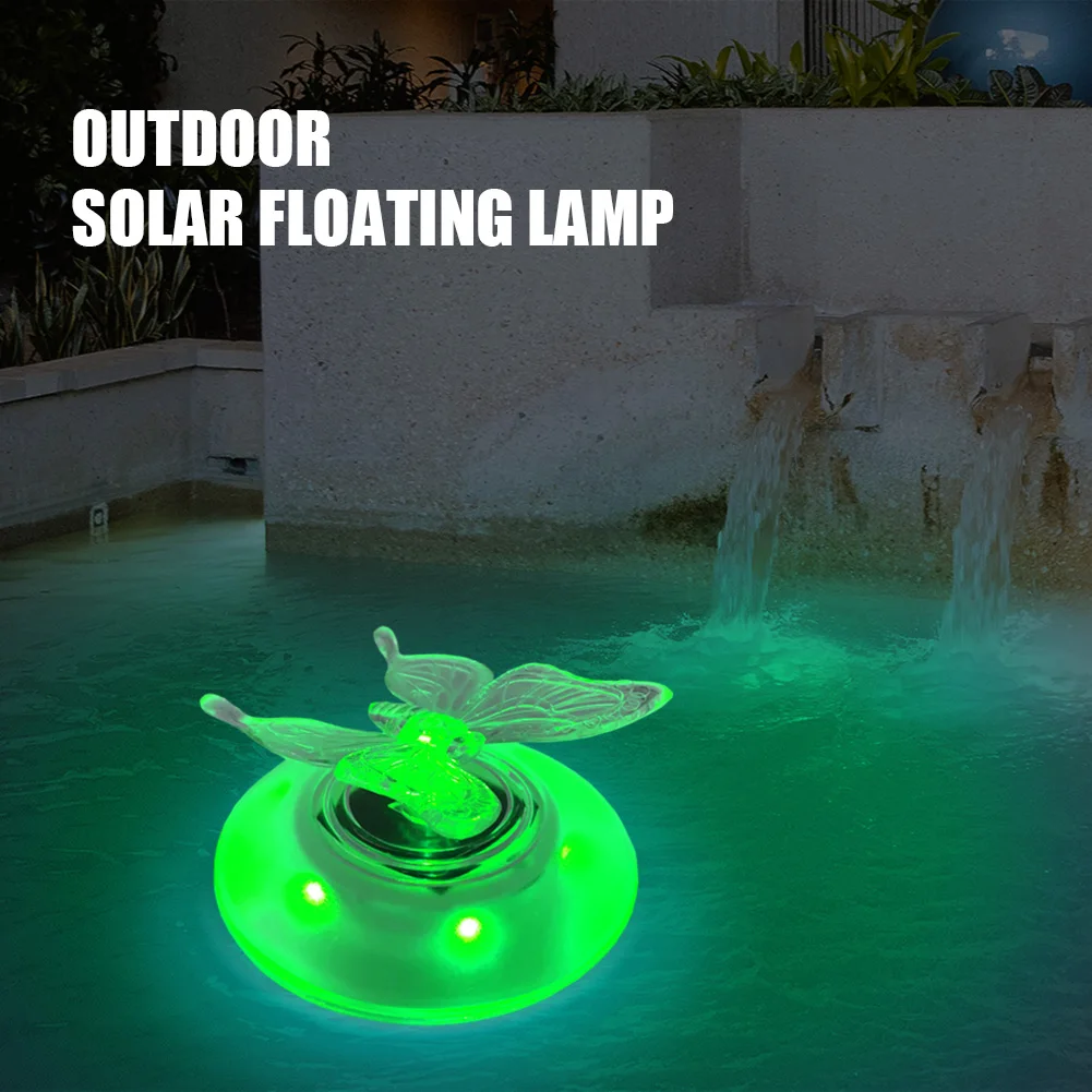 

LED Pool Pond Underwater Floating Lamp ON/OFF Button Switch Solar Powered RGB Color Changing Outdoor Garden Lawn Lights