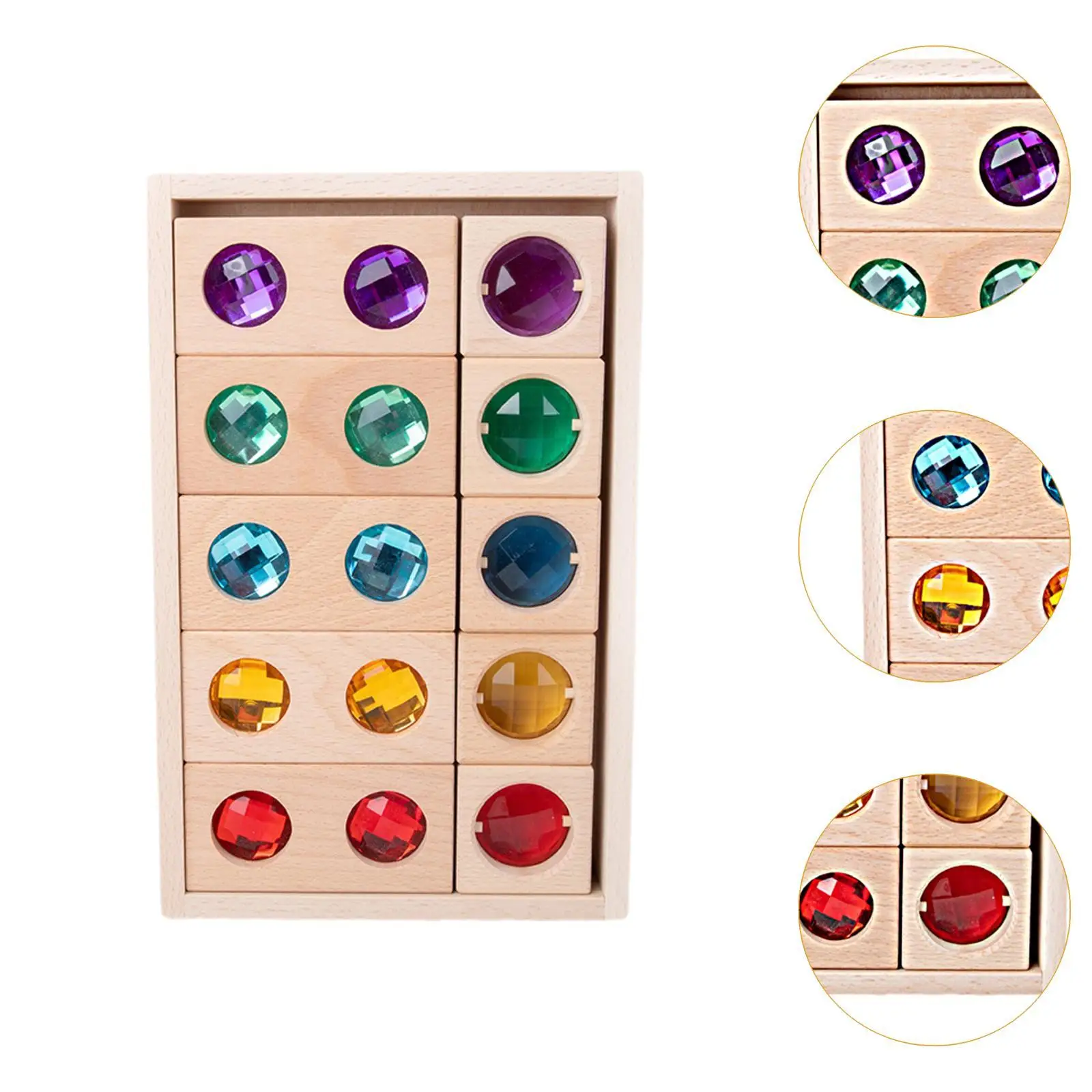 Набор деревянных строительных блоков для детей радужные акриловые кубики блоки