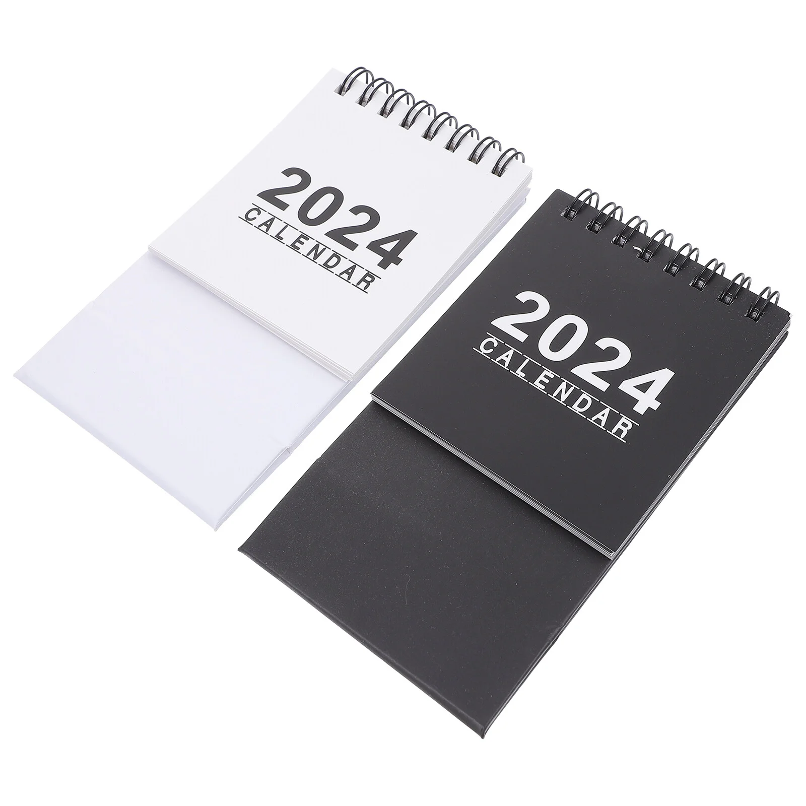 

2 Pcs Household Products Mini Desk Calendar Small 2024 Calendars Tabletop Monthly Office Portable Paper Standing Memo Student