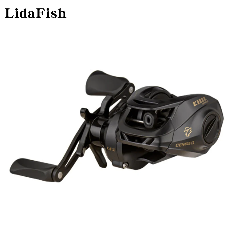 LIDAFISH Hot Sale Black/Silver/Blue/Red 7.0:1 Baitcasting Reel 9kg Max Drag Super Smooth Metal Spool Carp Fishing Reel
