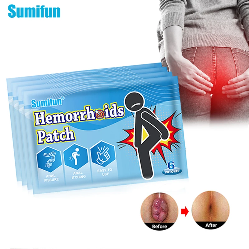 6/18/24Pcs Sumifun Herbal Hemorrhoid Patch Treat Mixed Internal External Piles Sticker Anal Fissure Swelling Pain Relief Plaster